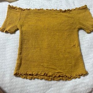 Off shoulder yellow blouse
